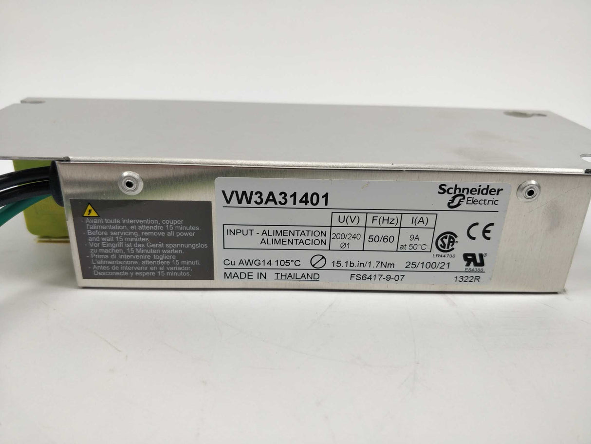 Schneider Electric VW3A31401 INPUT FILTER 1PH 240V 9A