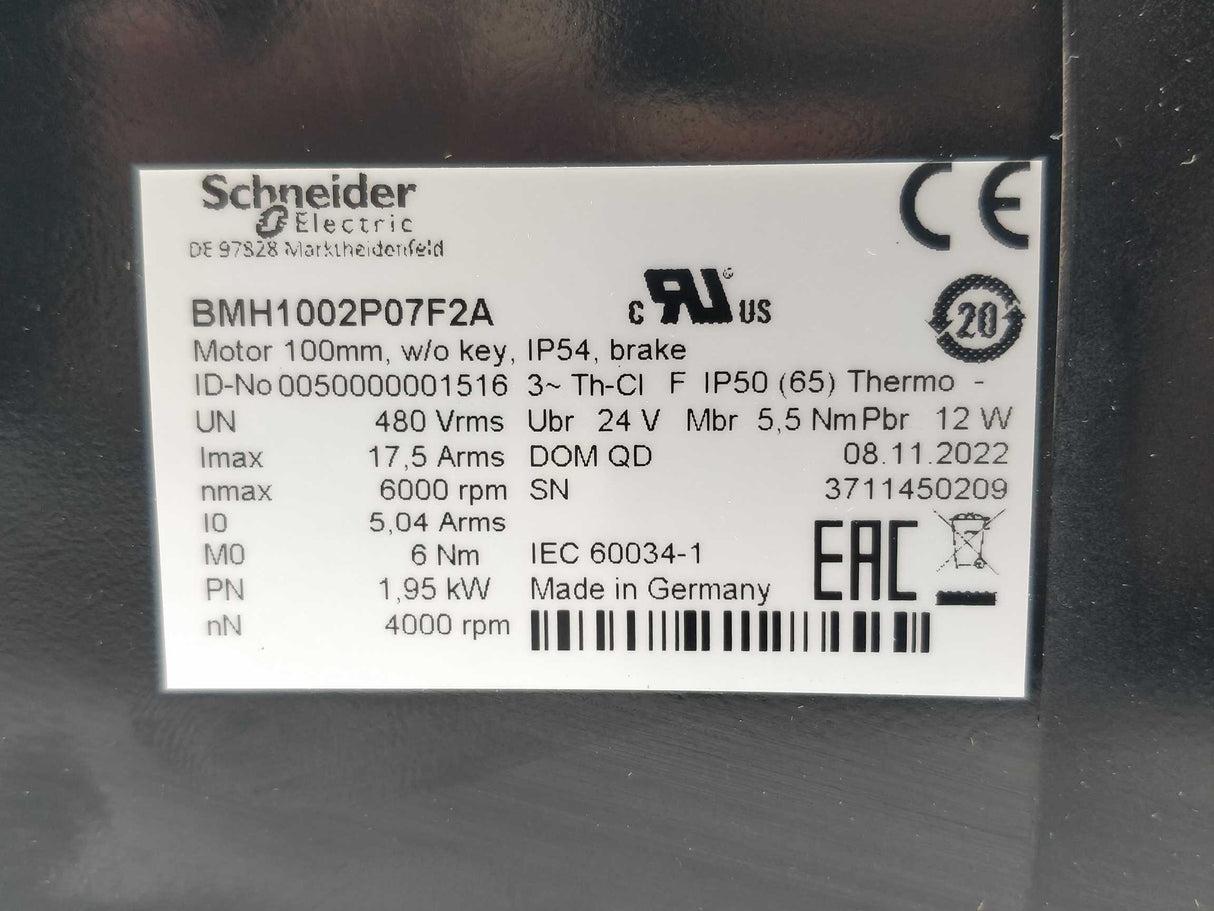 Schneider Electric BMH1002P07F2A Servomotor BMH