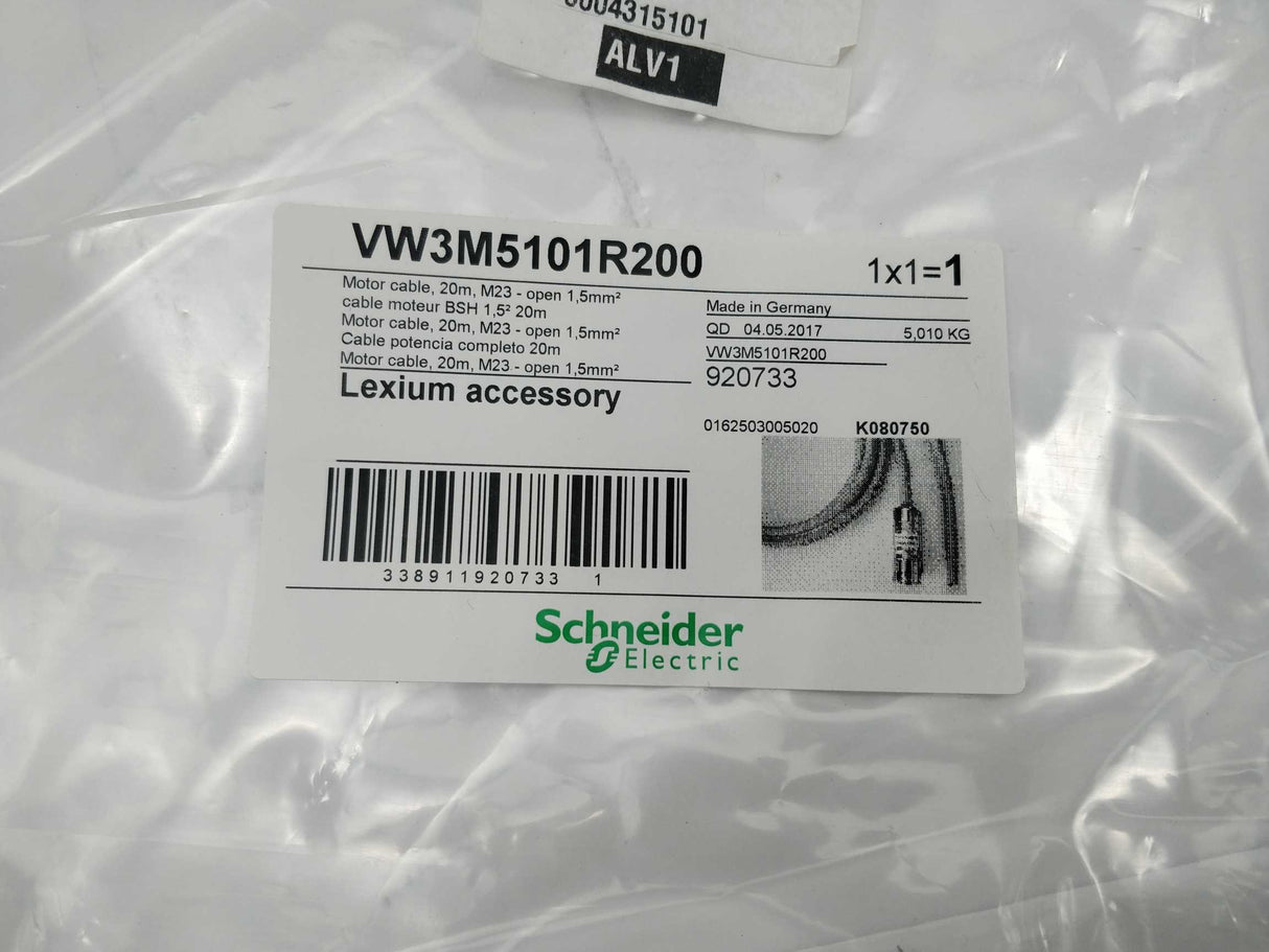 Schneider Electric VW3M5101R200 Motor cable, 20m, M32 - open 1,5mm²