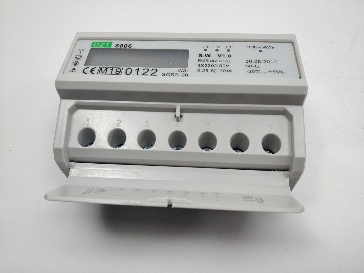 DZT 6006 kWh Meter. 3x230/400V, 0,25-5(100)A, 50Hz.