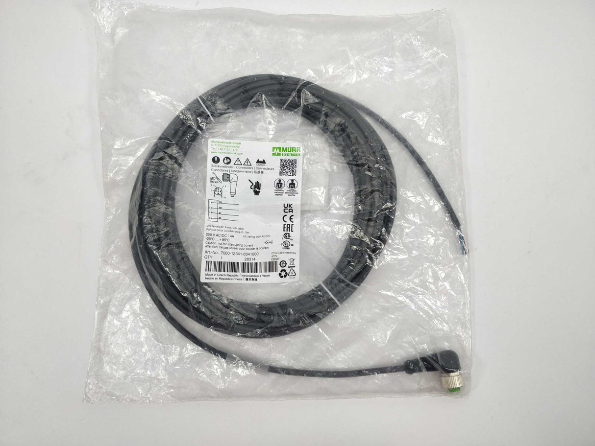 MURR Elektronik 7000-12341-6341000 M12 female 90° A-cod. with cable