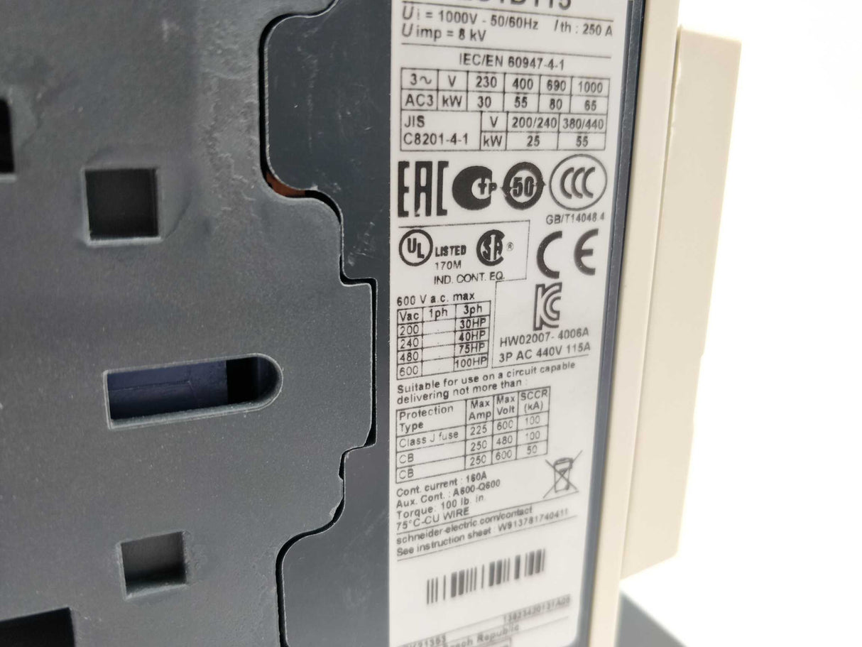 Schneider Electric LC1D115BD Contactor