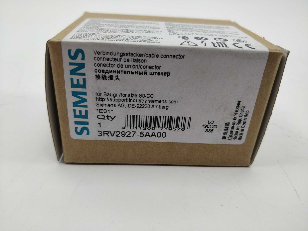 Siemens 3RV2927-5AA00 7 Pcs. Cable connector size S0 Spring-type terminal