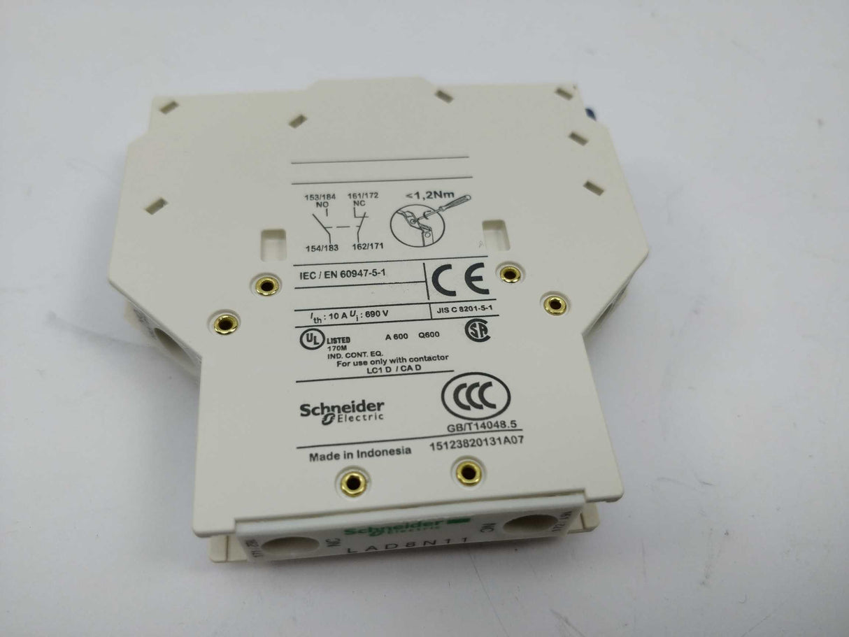 Schneider Electric LAD8N11 Auxiliary contact block, 1NO + 1NC 2 Pcs.