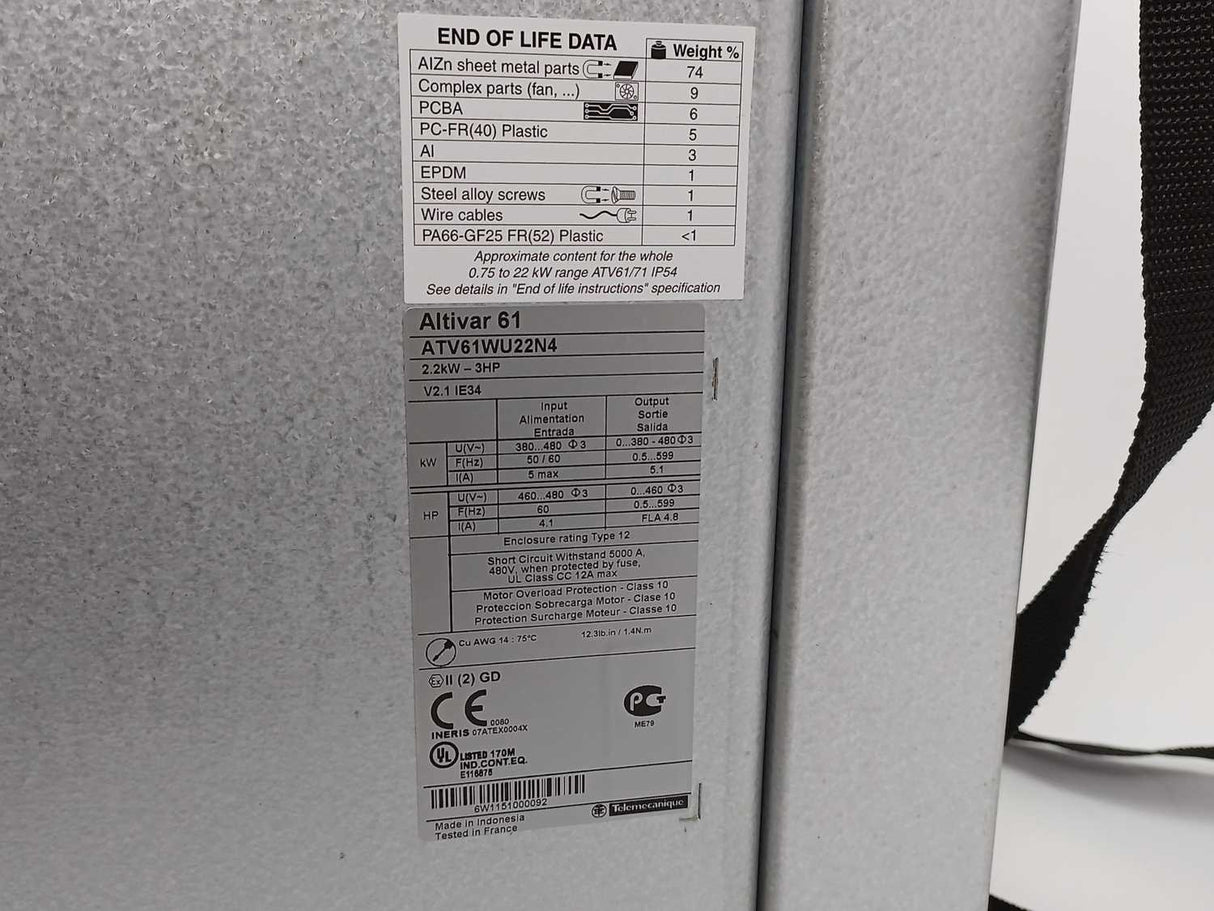 Schneider ATV61WU22N4 2.2kW - 3HP