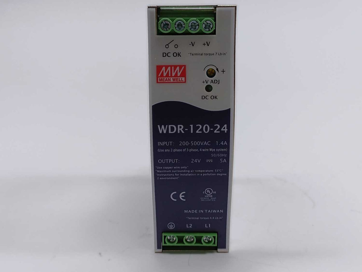Mean Well WDR-120-24 24V 5A AC-DC Industrial DIN rail power supply