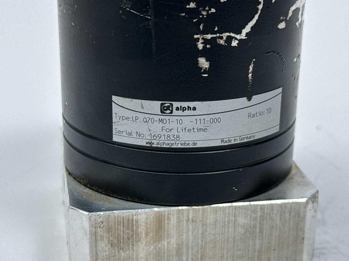 Alpha LP070-M01-10-111-000 Gear reducer. Ratio: 10
