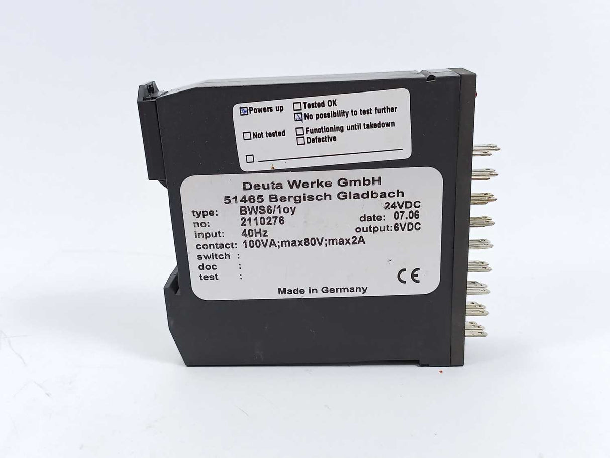 Deuta Werke BWS6/1oy Relay 40Hz