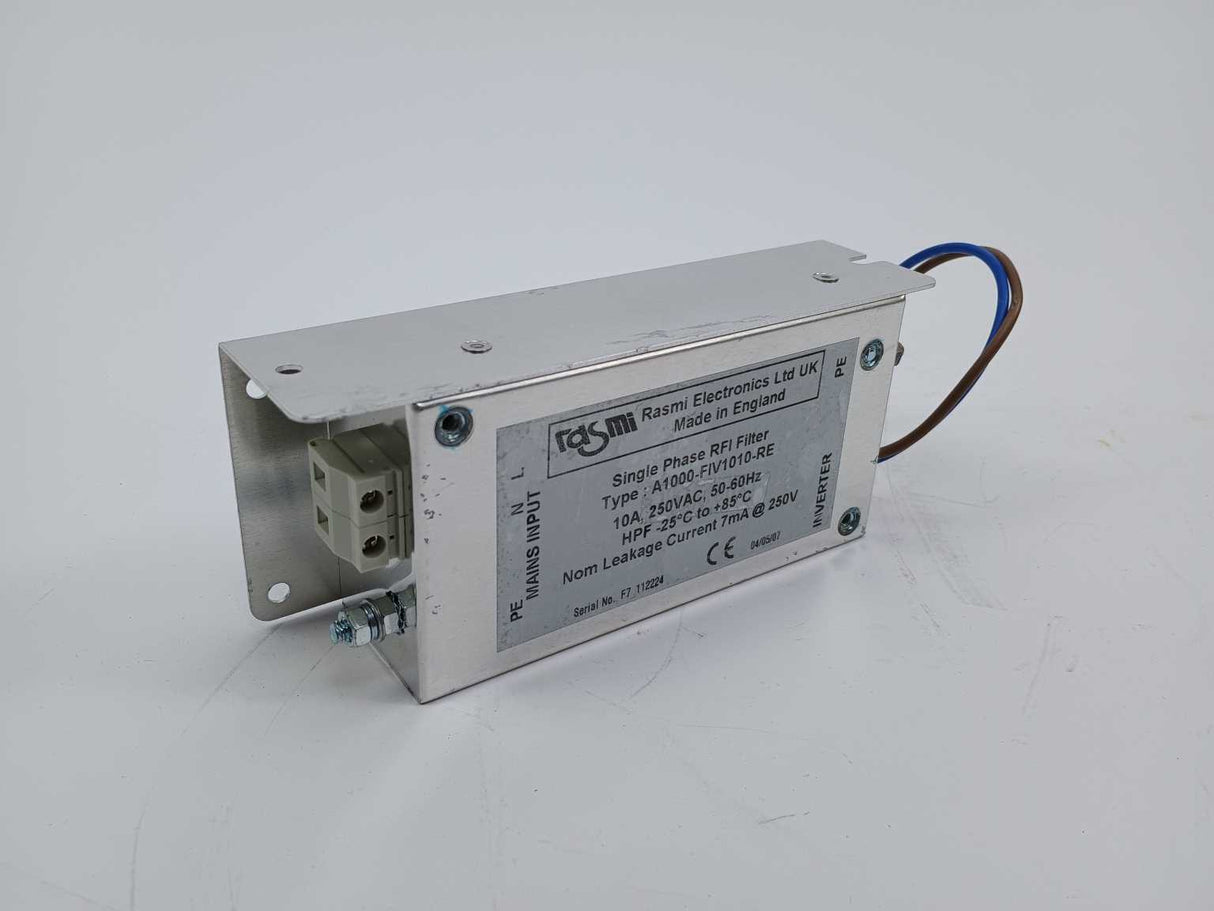 RASMI ELECTRONICS LTD A1000-FIV1010-RE Single Phase RFI Filter