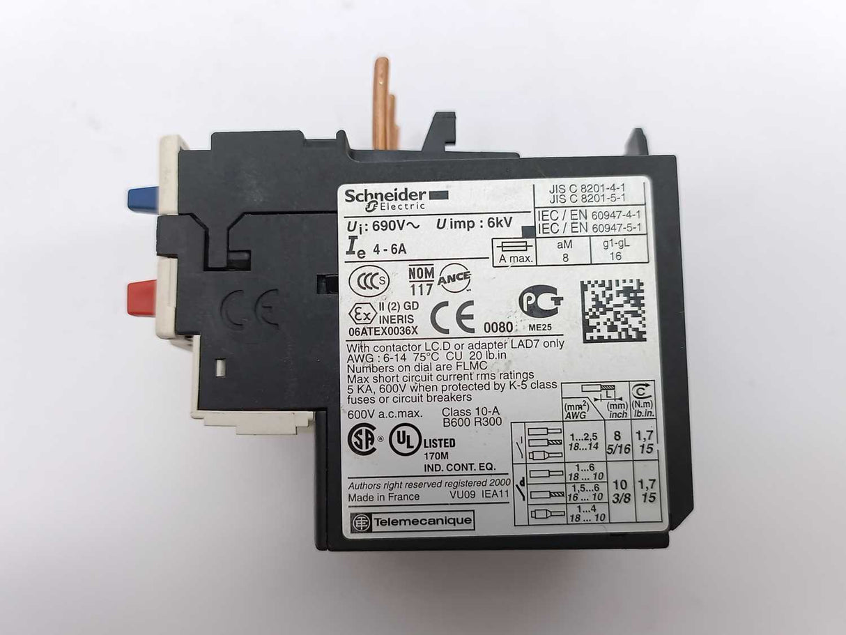 TELEMECANIQUE LRD10 Relay 4-6A