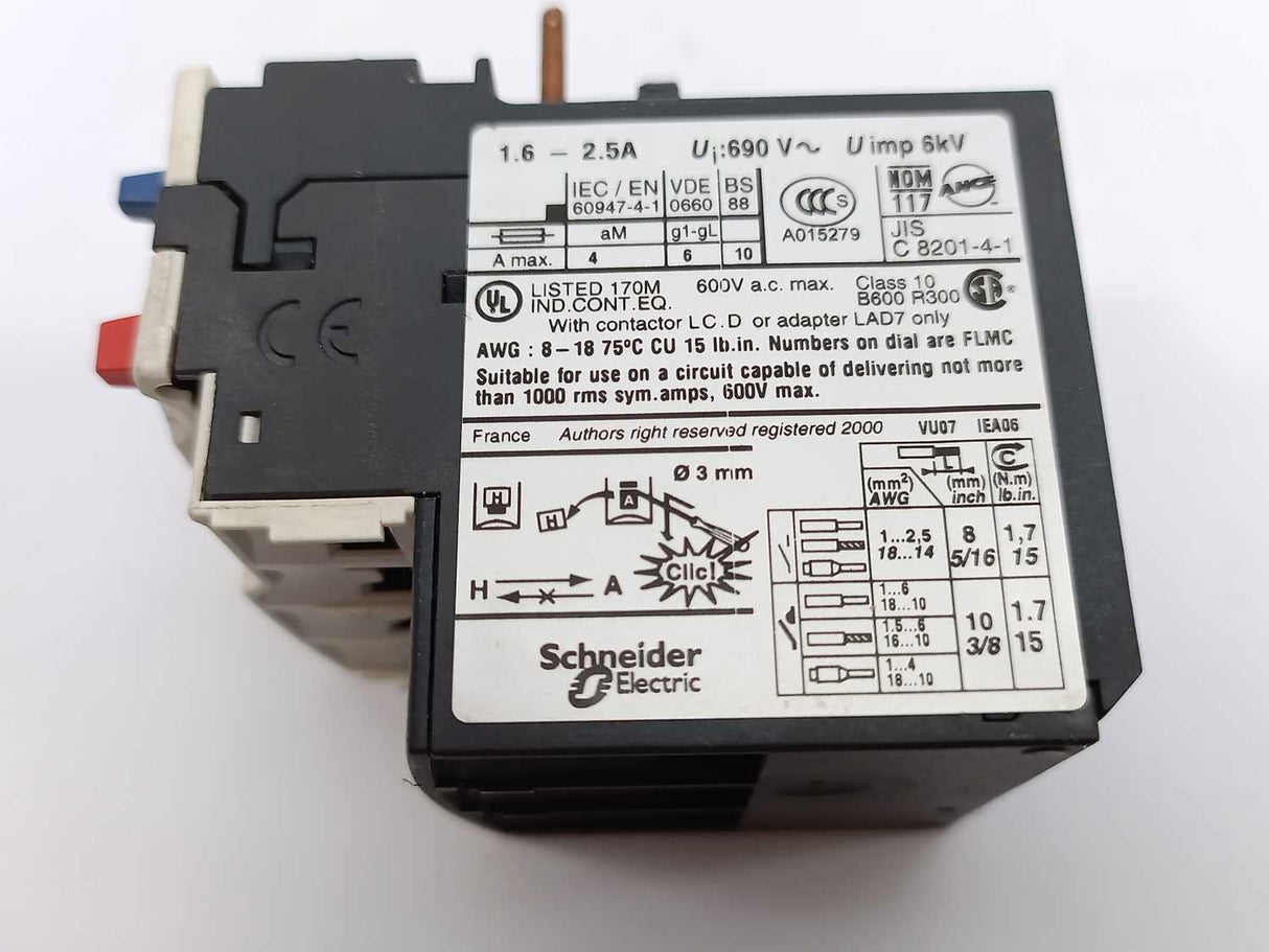 TELEMECANIQUE LRD 07 Overload relay 1.6-2.5A