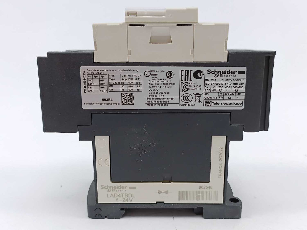 Schneider Electric LC1D093BL Contactor 24VDC 2,4W