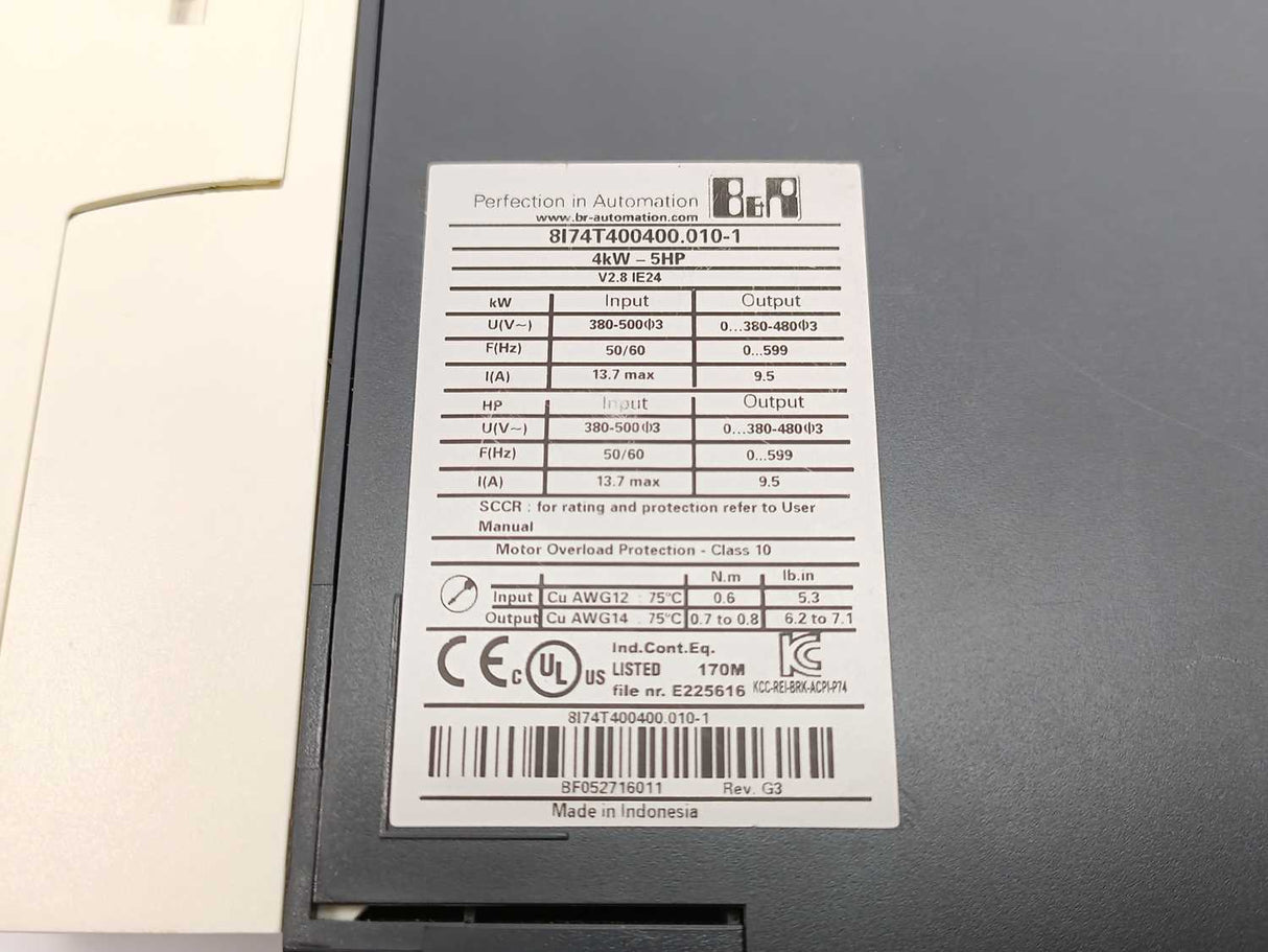 B&R 8I74T400400.010-1 ACOPOSinverter 4kW-5HP
