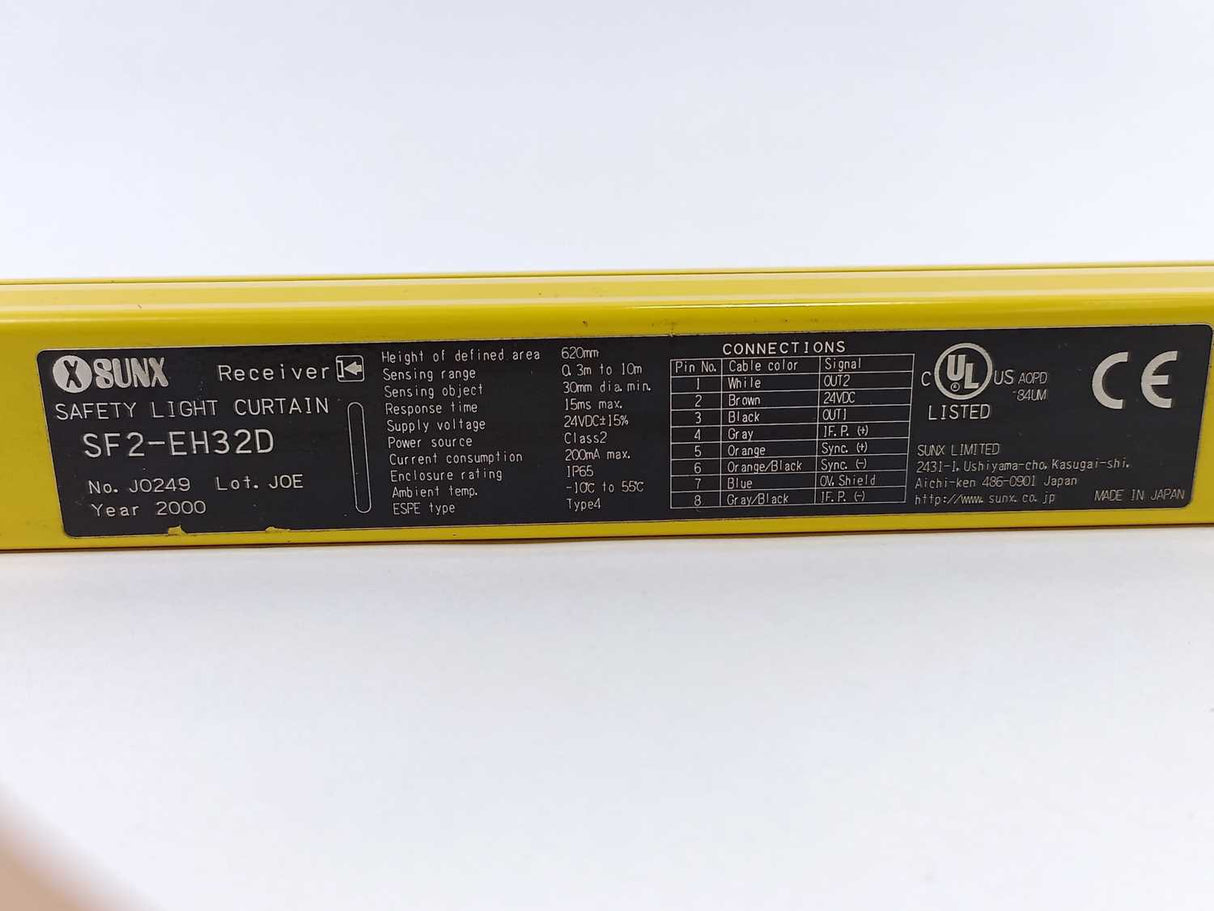 SUNX SF2-EH32P Emitter with SF2-EH32D Receiver