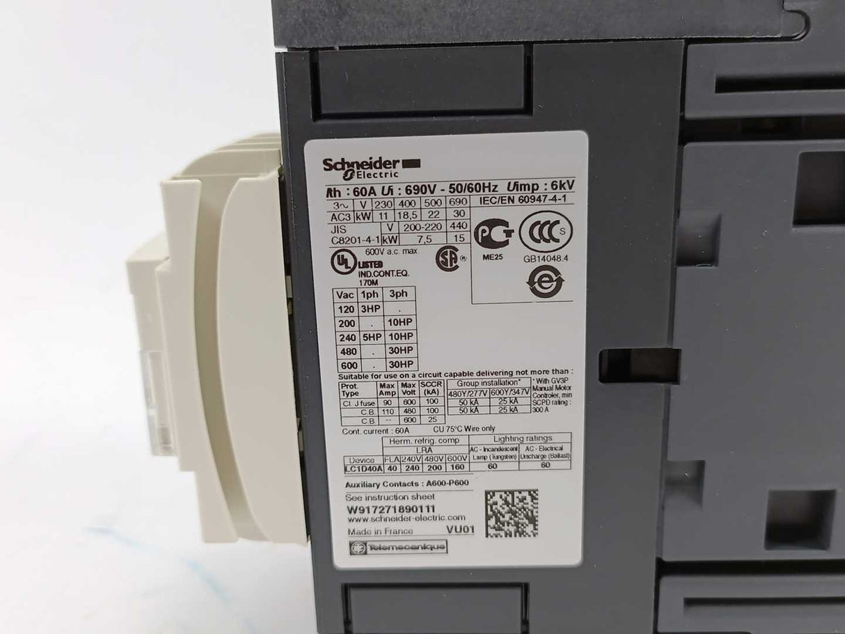 Schneider Electric LC1D40ABD Contactor