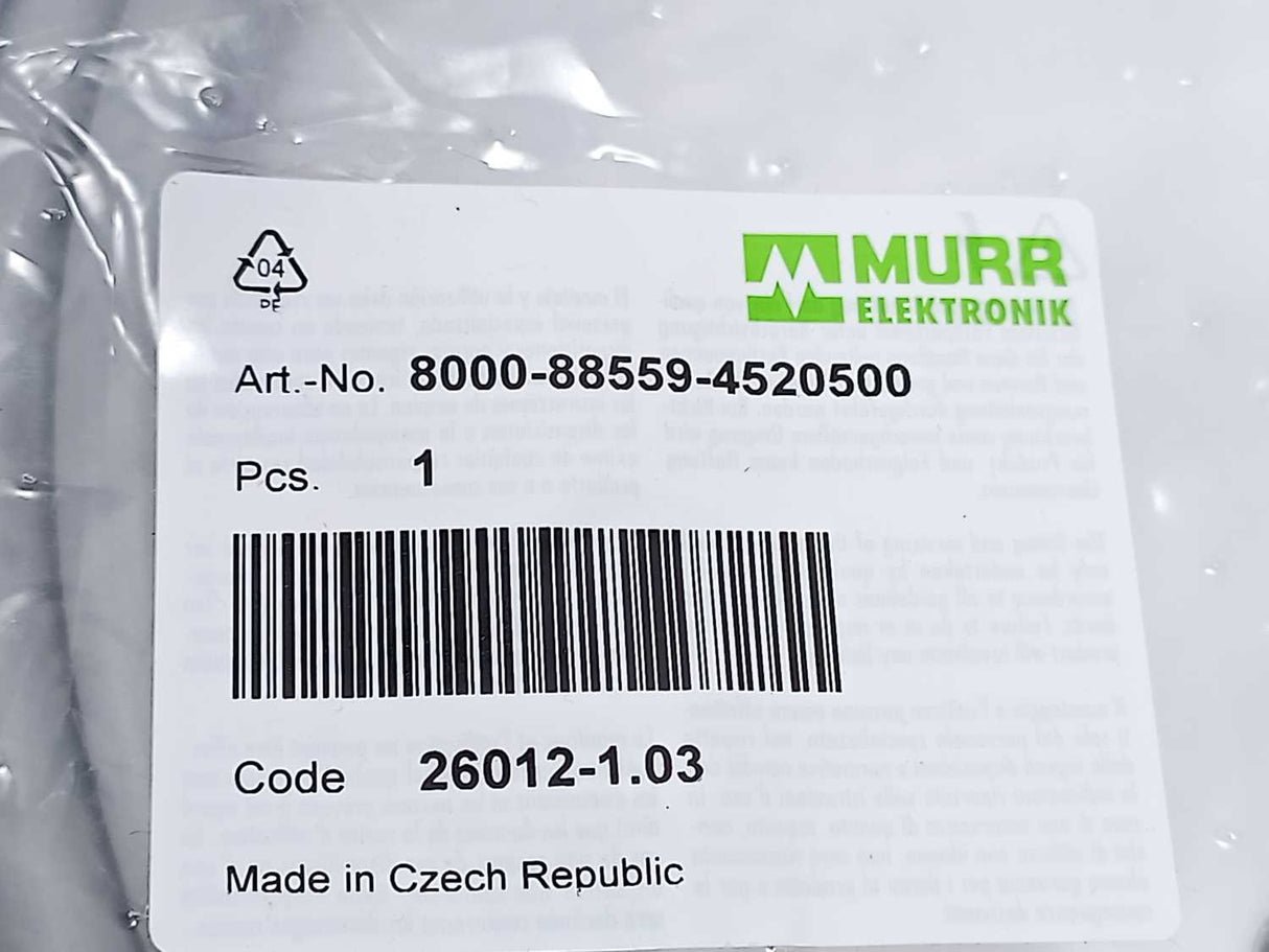 MURR Elektronik 8000-88559-4520500 CAP FOR D-BOX M12 8-WAY 5-POLE