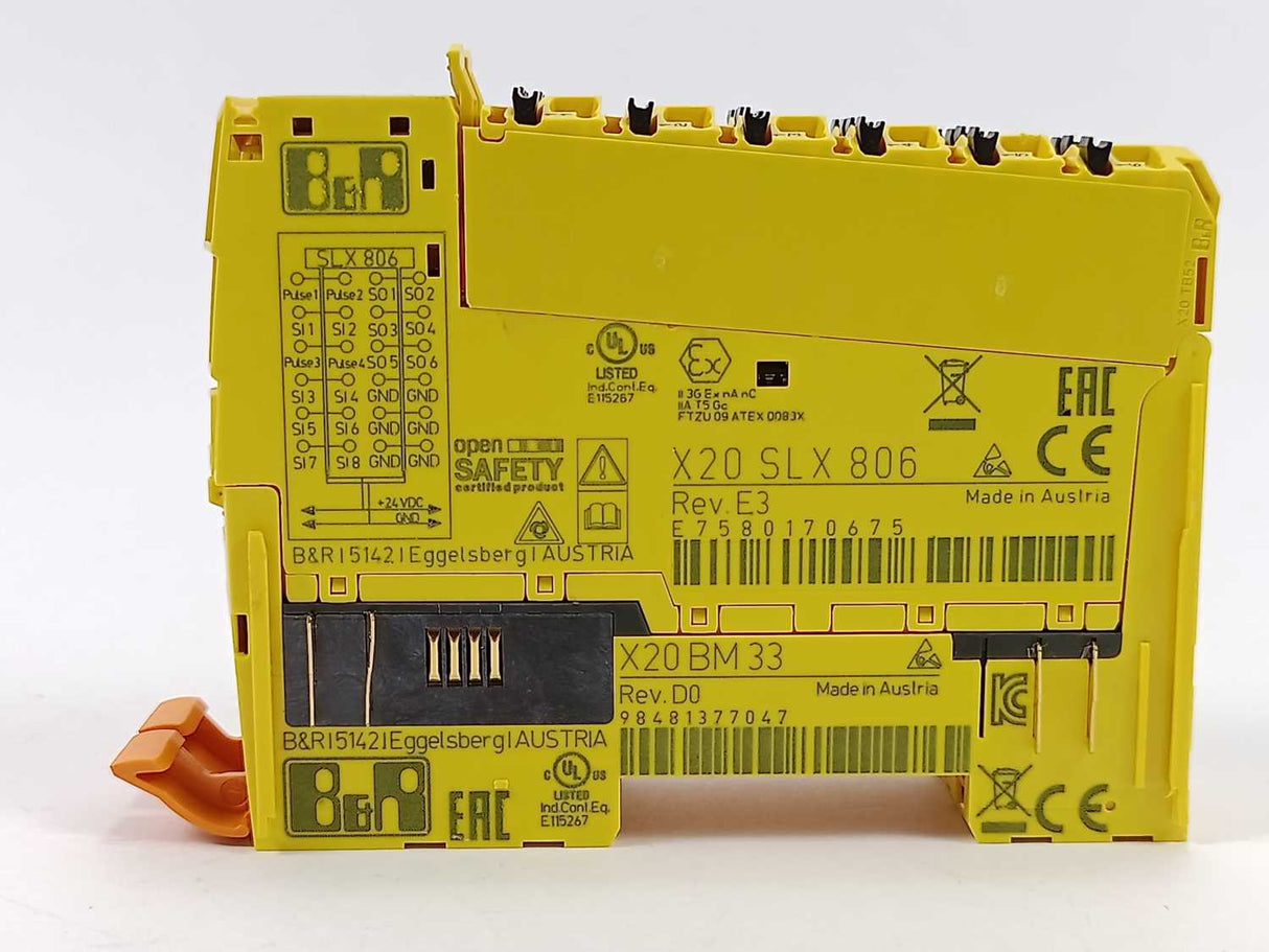 B&R X20SLX806 Safety PLC Module with X20BM33