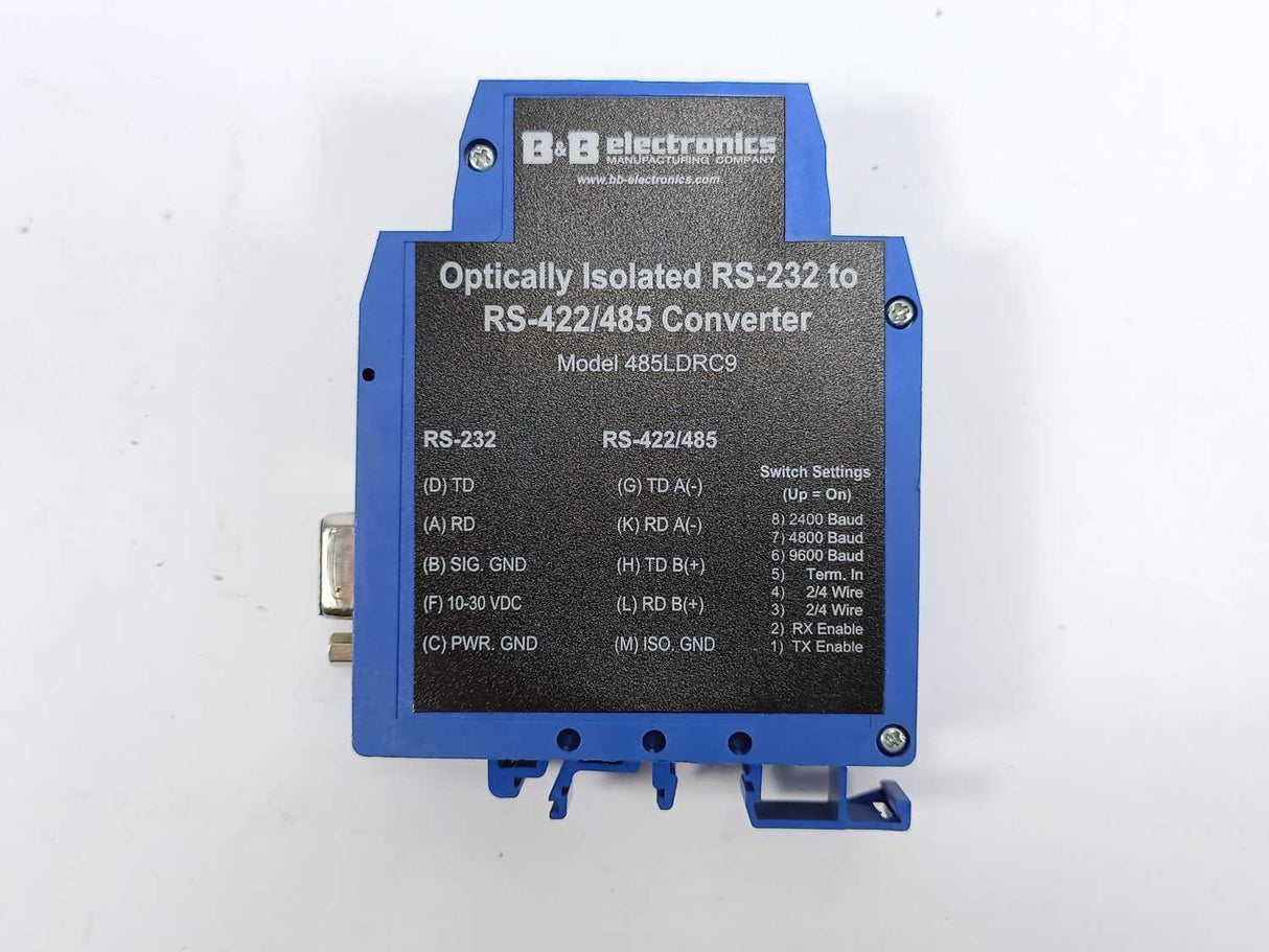 B&B Electronics 485LDRC9 Optically Isolated RS-232 to RS-422-485 Converter