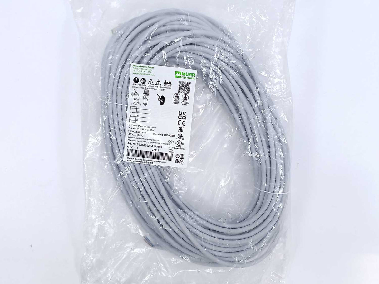 MURR Elektronik 7000-12021-2142500 M12 male 0° A-cod. with cable 25M