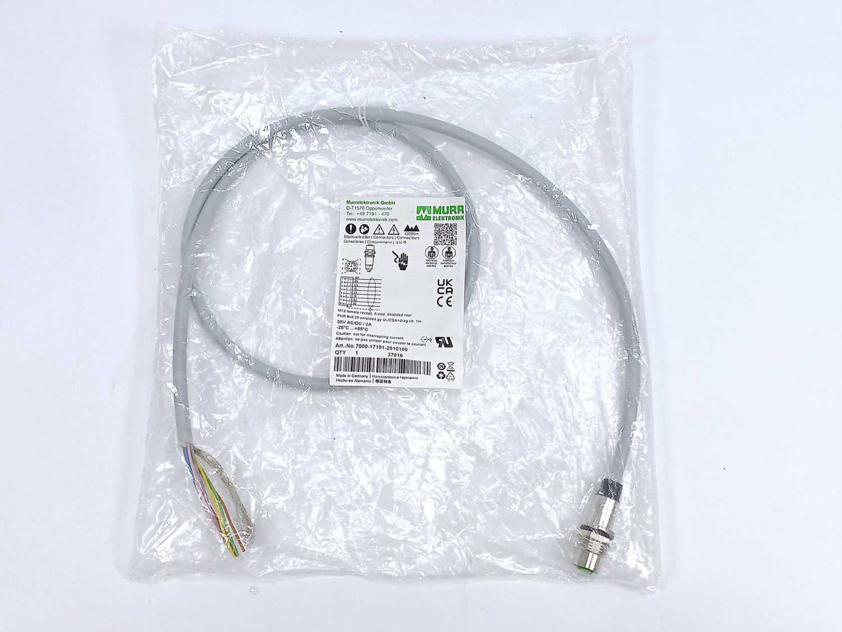 MURR Elektronik 7000-17191-2910100 M12 female recept. A-cod. shielded rear