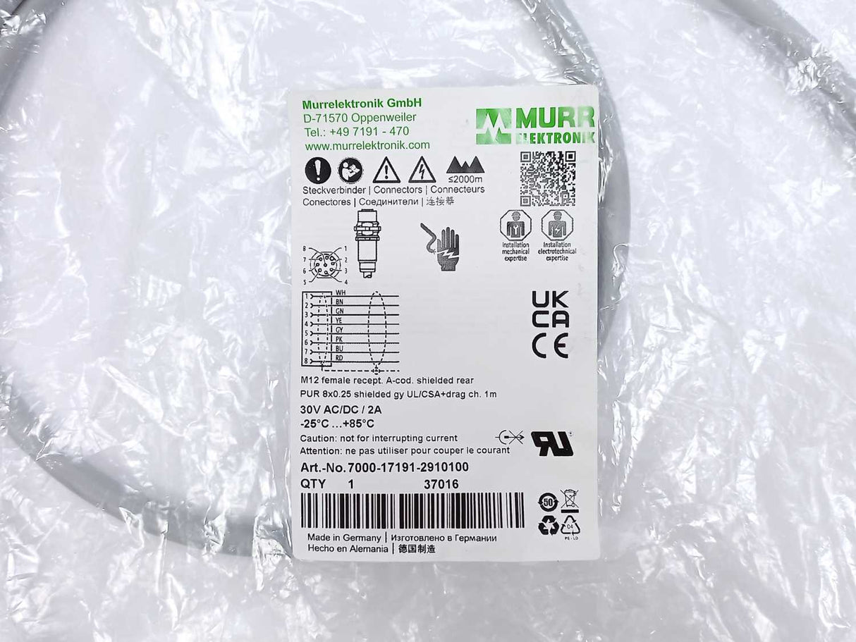 MURR Elektronik 7000-17191-2910100 M12 female recept. A-cod. shielded rear