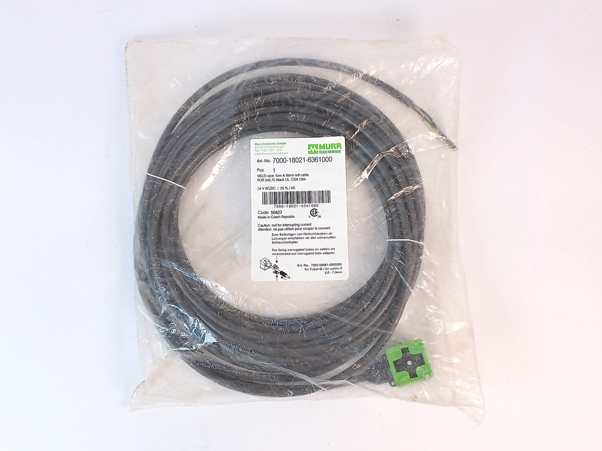 MURR Elektronik 7000-18021-6361000 MSUD valve plug A-18mm with cable
