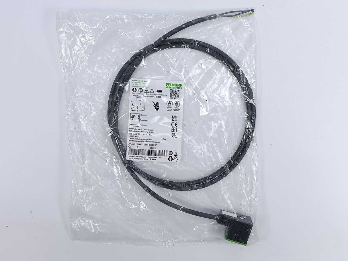 MURR Elektronik 7000-11141-6360150 MSUD valve plug BI-11mm with cable