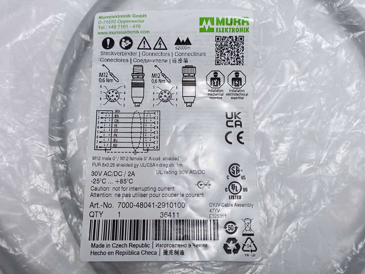 MURR Elektronik 7000-48041-2910100 M12 male 0° / M12 female 0° A-cod. shielded