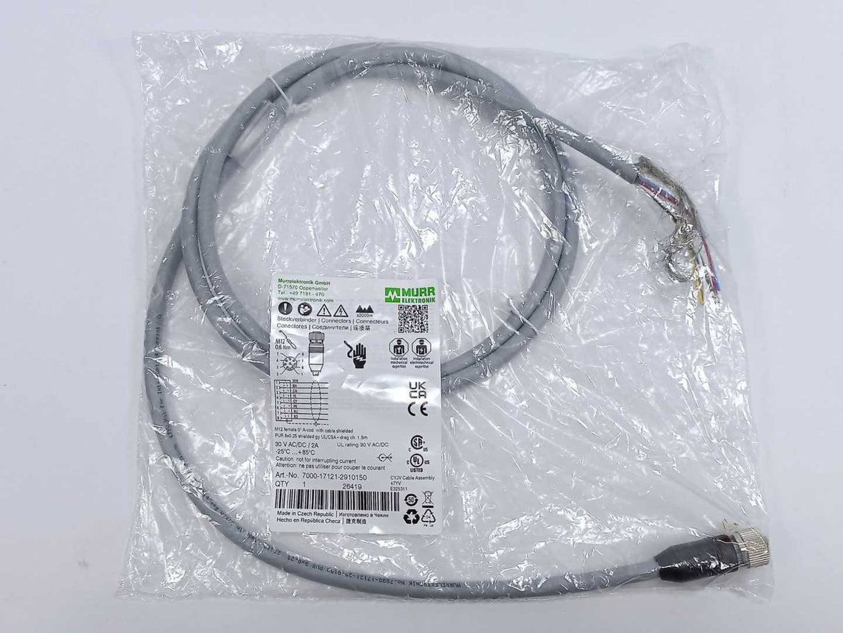 MURR Elektronik 7000-17121-2910150 M12 female 0° A-cod. with cable shielded
