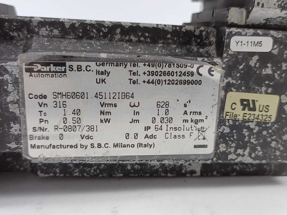 Parker Automation SMH60601.45112IB64 LOW INERTIA SERVO MOTORS