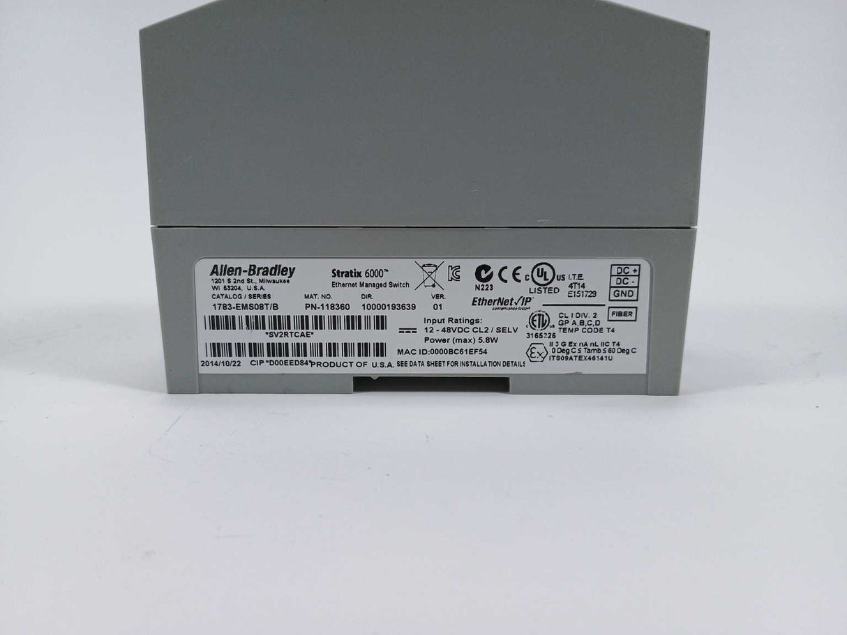 AB 1783-EMS08T Ser. B Ethernet Managed Switch