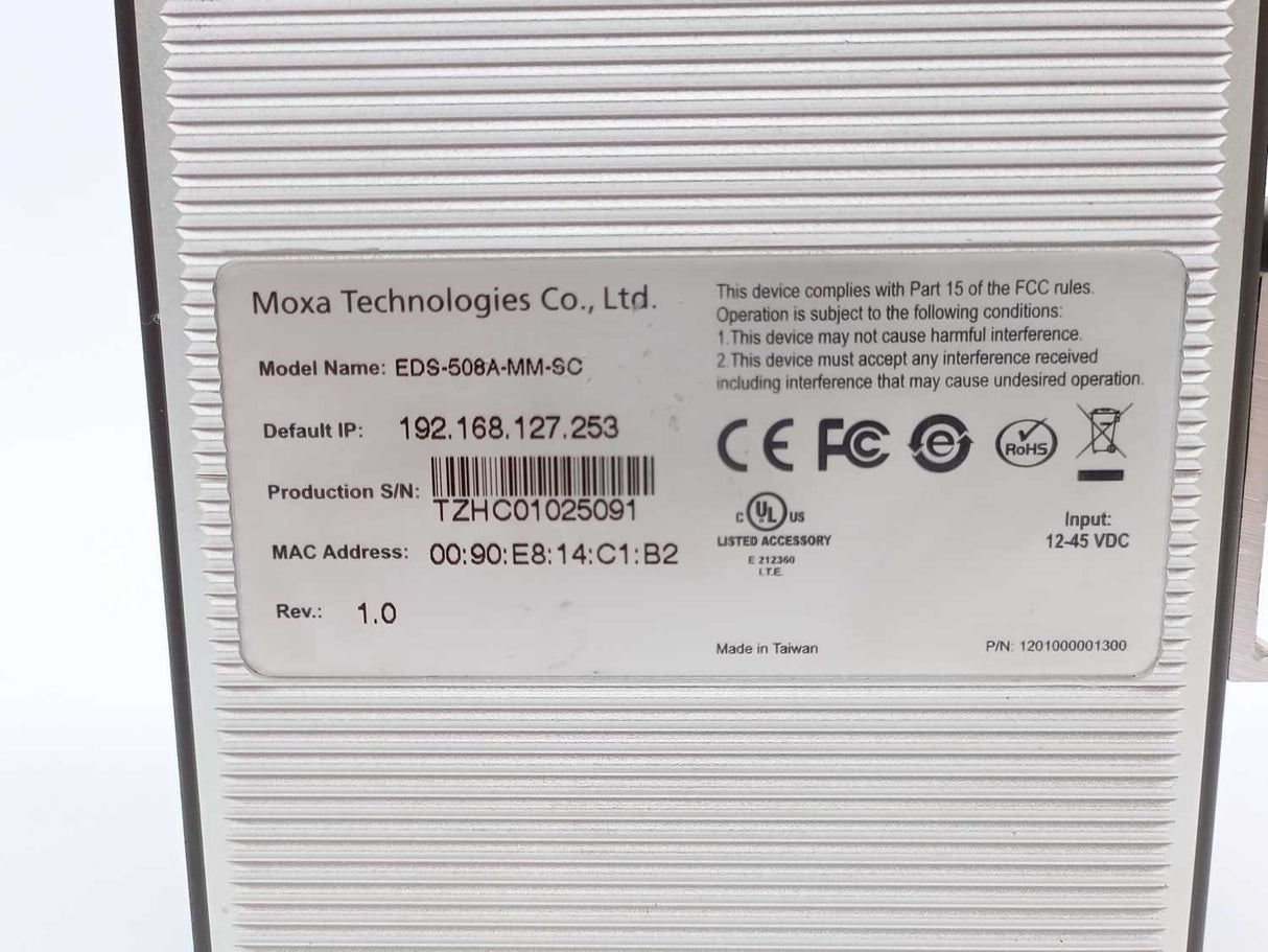 Moxa EDS-508A-MM-SC EtherDevice Switch, Layer 2 Managed Switch