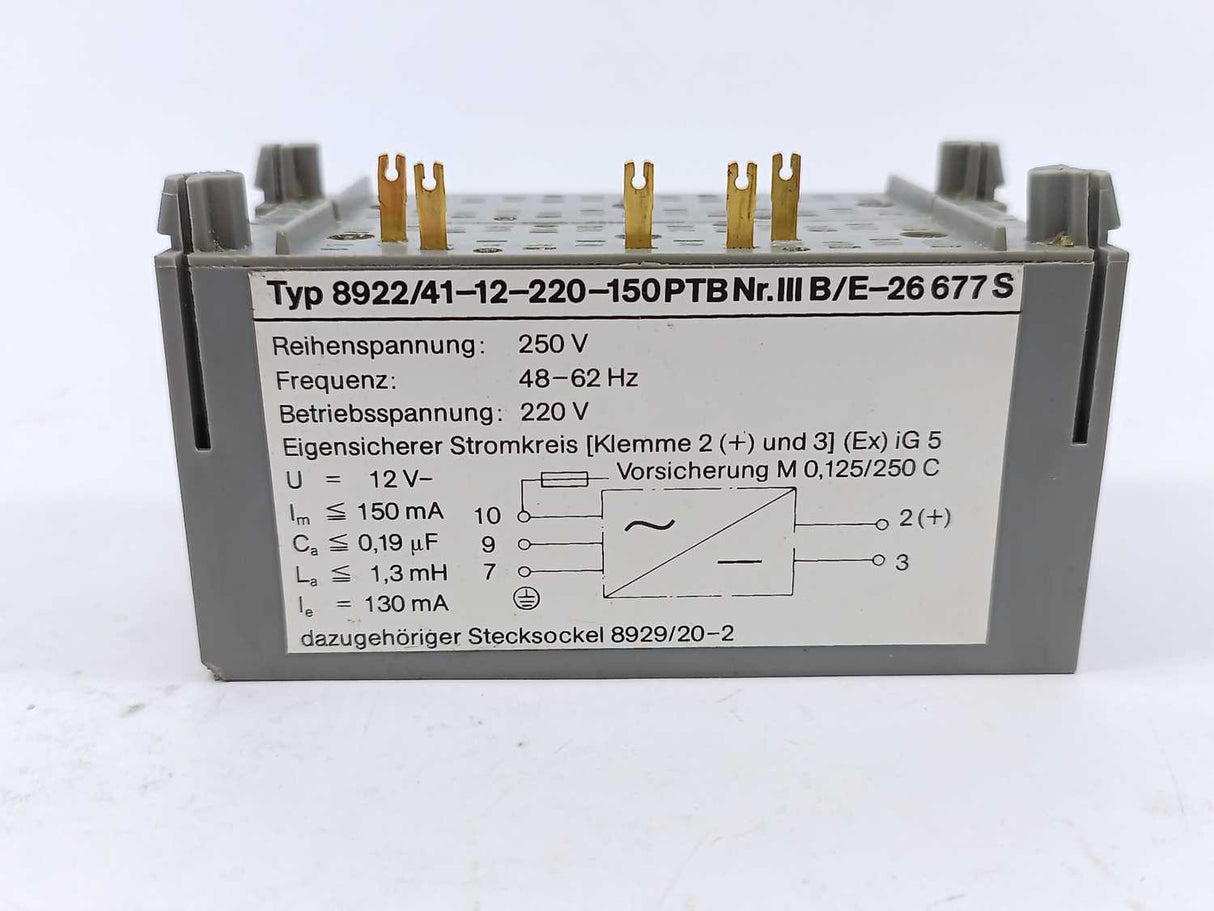 Stahl 8922/41-12-220-150 Safety Barrier, B/E-26 677S