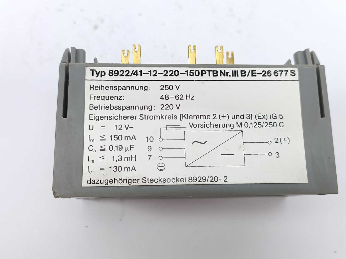 Stahl 8922/41-12-220-150 Safety Barrier, B/E-26 677S