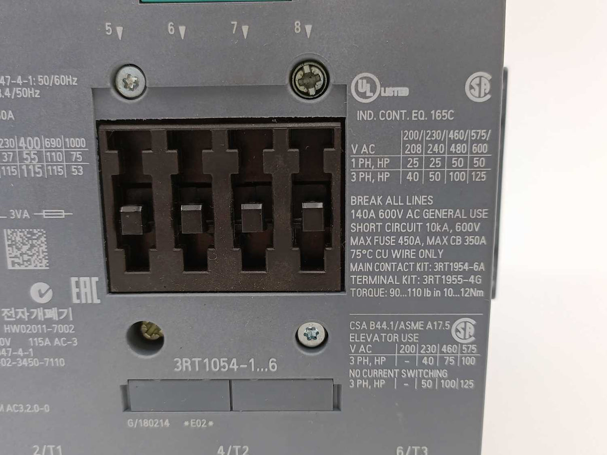 Siemens 3RT1054-1AP36 Power Contactor