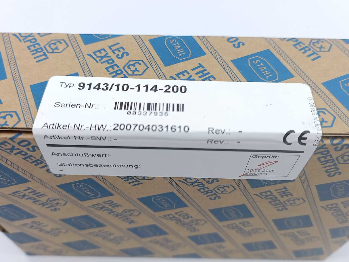 Stahl 9143/10-114-200 Ex Power Supply