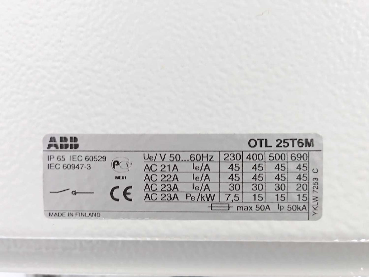 ABB OTL25T6M Safety Switch