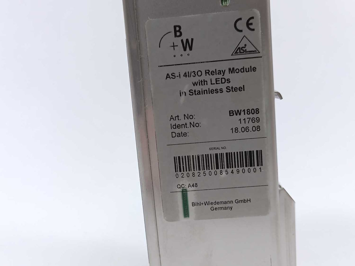 Bihl+Wiedemann BW1808 AS-i 4I/3O Relay Module