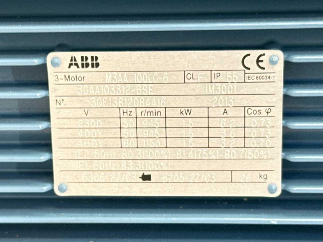 ABB 3GAA103312-BSE M3AA100LC-6 High Efficiency Motor