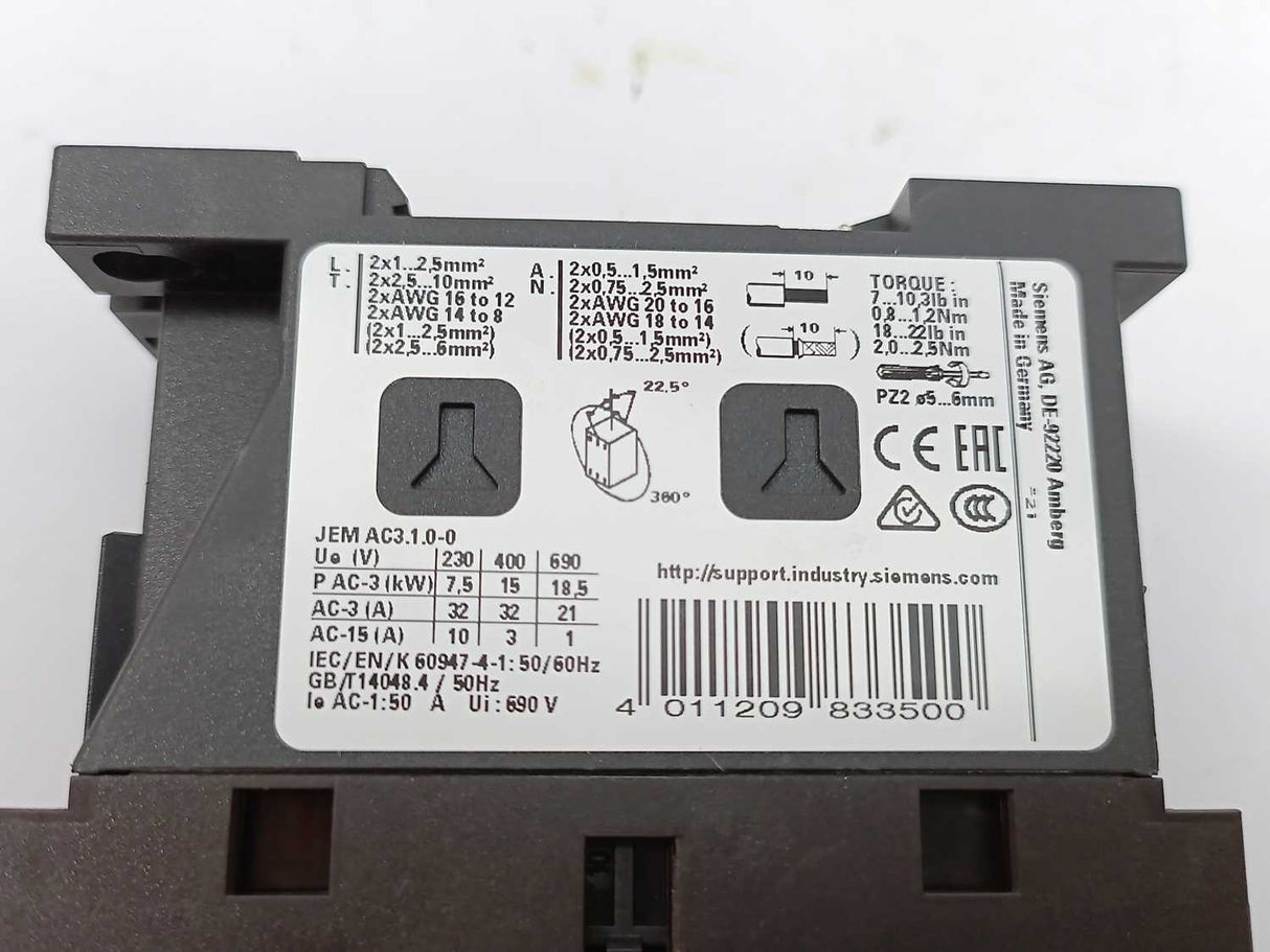 Siemens RT2027-1AB00 Contactor