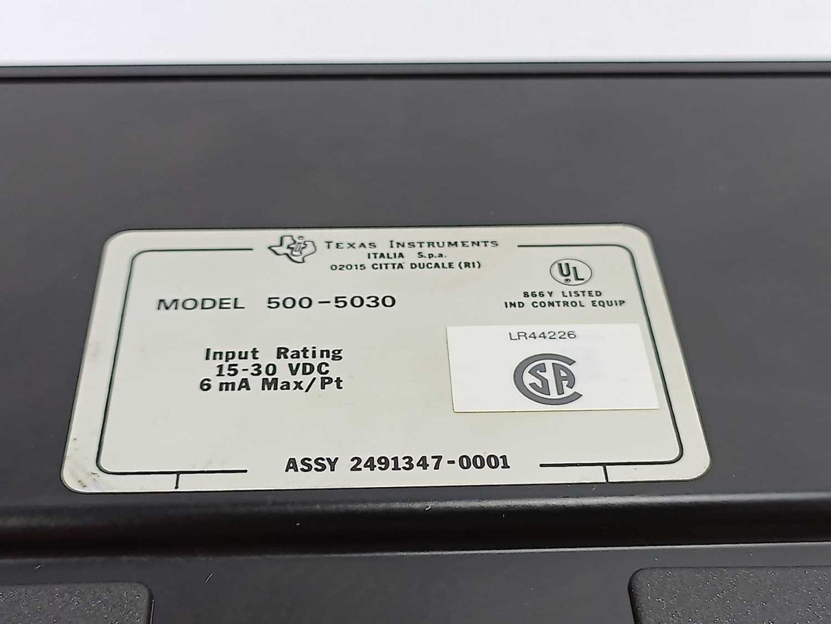Texas Instruments 500-5030 ASSY 2491347-0001 Input module, rating: 15-30VDC
