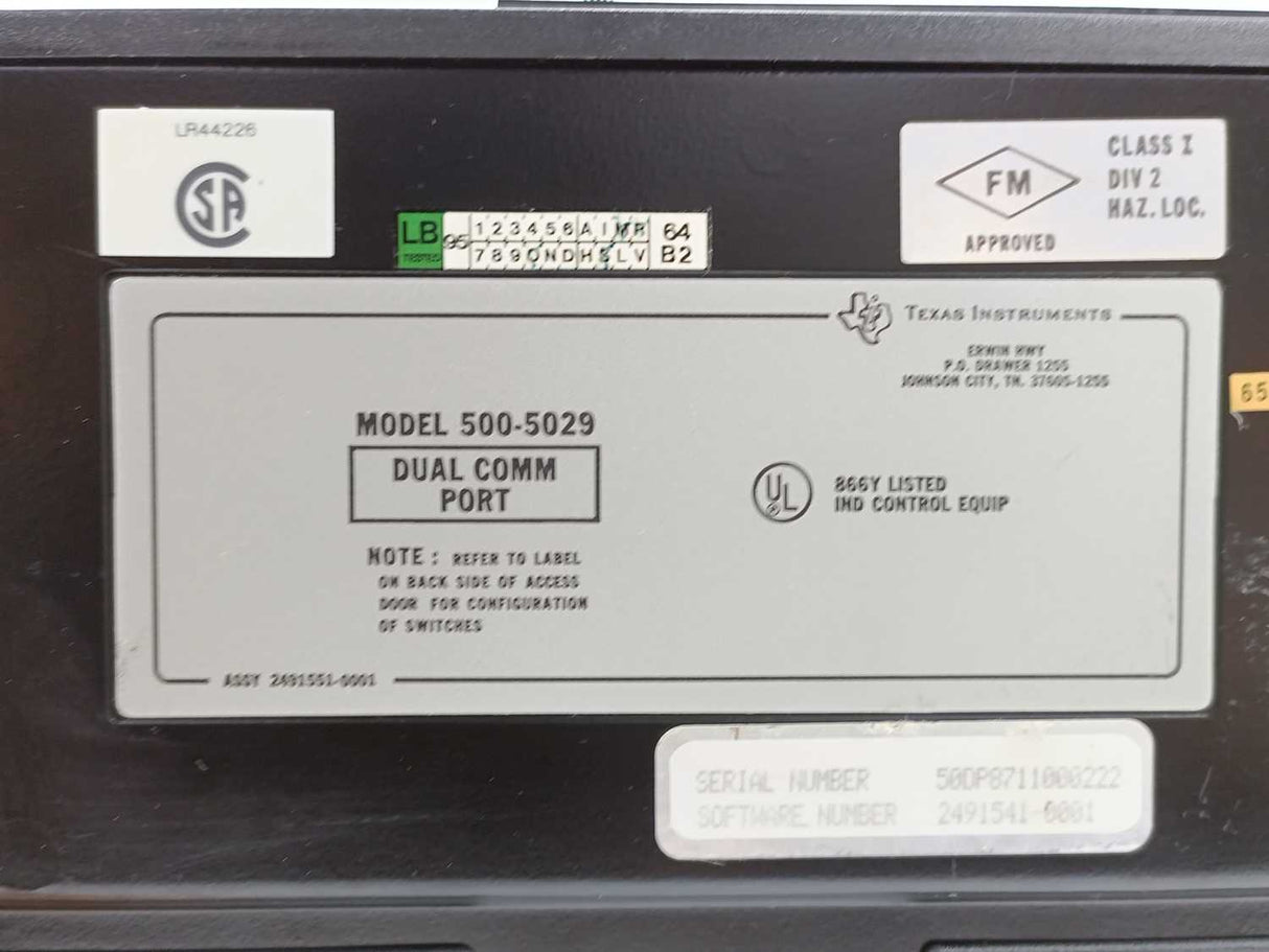 Texas Instruments 500-5029 ASSY 2491551-0001 DUAL COMM PORT