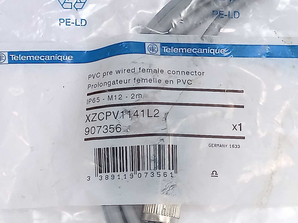 TELEMECANIQUE XZCPV1141L2 907356 PVC pre wired female connector