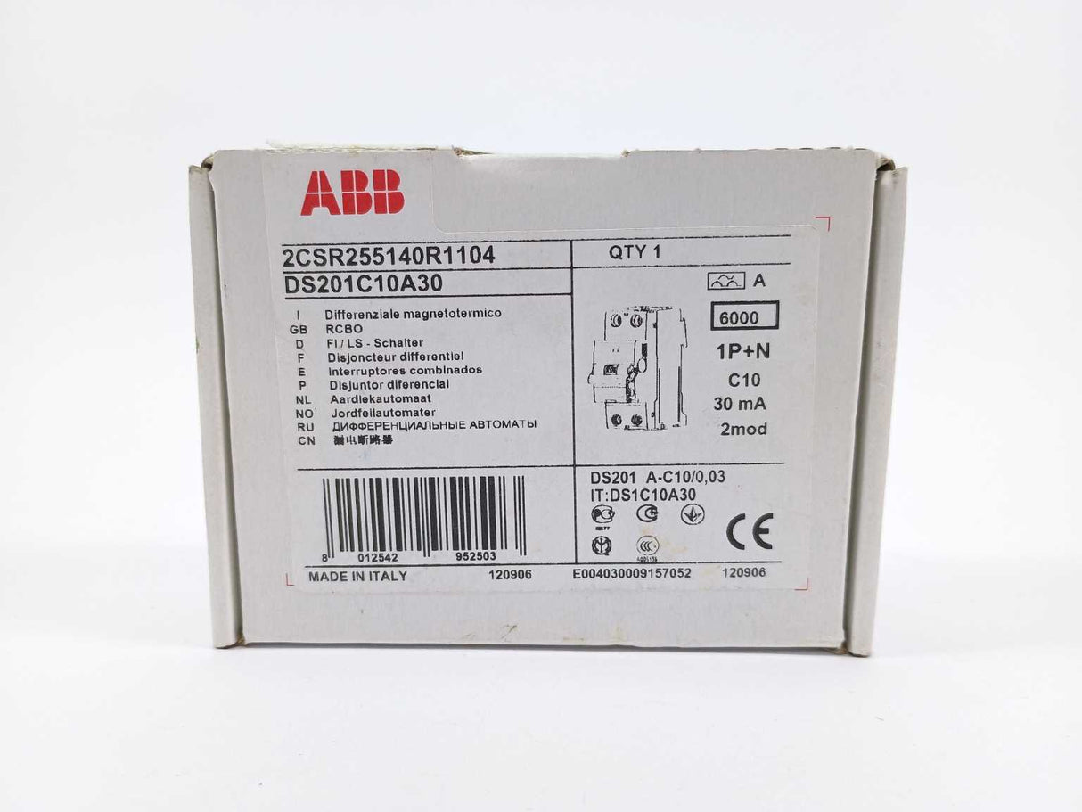 ABB 2CSR255140R1104 DS201C10A30 RCBO