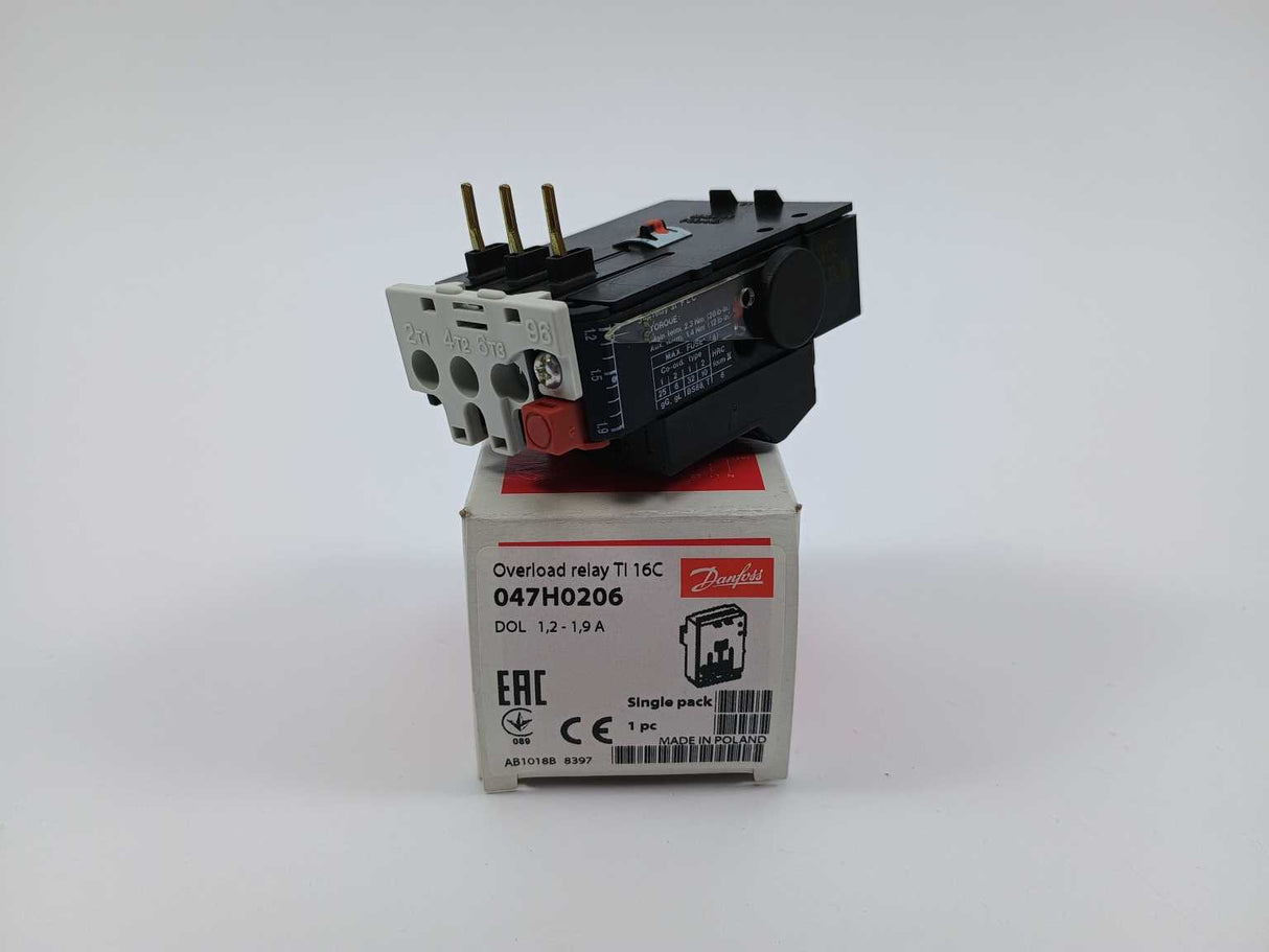 Danfoss 047H0206 OVERLOAD RELAY TI 16C DOL 1,5-1,9 A