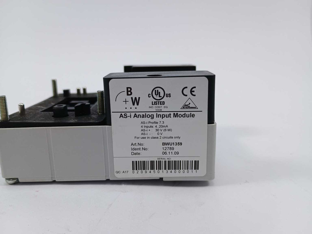 Bihl+Wiedemann 12789 BWU1359 ASi Analog Input Module S-7.3.E