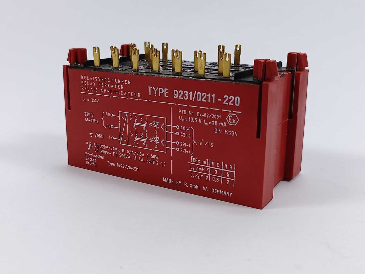 Stahl 9231/0211-220 Ex-82/2001 RELAY REPEATER 220 V 48-62Hz