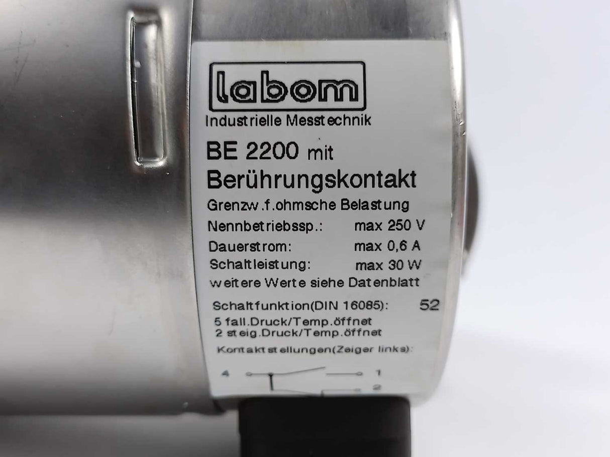 labom BE 2200 Diaphragm pressure gauge NS 100/ 160, with switch function