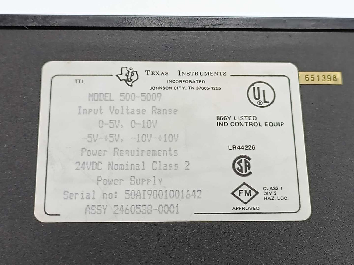 Texas Instruments 500-5009 ASSY 2460538-0001 ANALOG INPUT MODEL