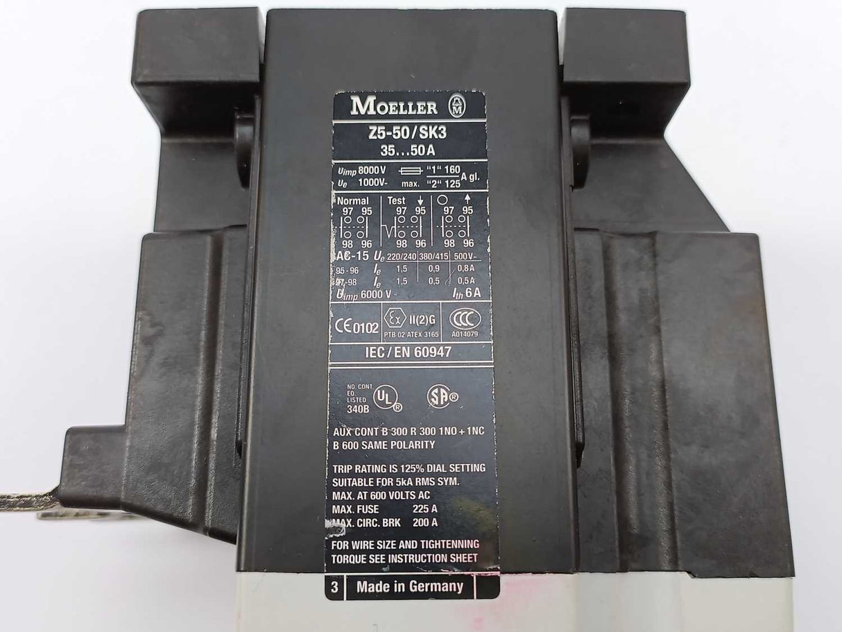 MOELLER Z5-50/SK3 THERMAL OVERLOAD RELAY